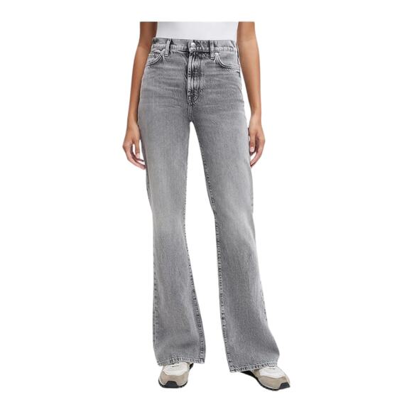 7 For All Mankind jeans Easy Boot center back split gray size 32 - Picture 1 of 9